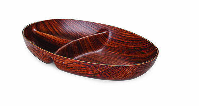 3 Bölmeli Oval Çerezlik 16,5X24X4 Cm