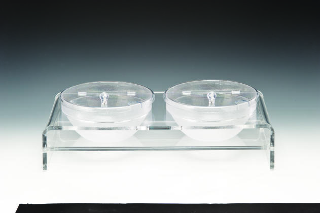 2'Li 23 Cm Polycarbonat Kaseli,Kalın Teşhir Standı