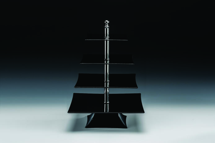 Polycarbonat Tepsili 4 Katlı Teşhir Standı(20-25-30-35 Cm )