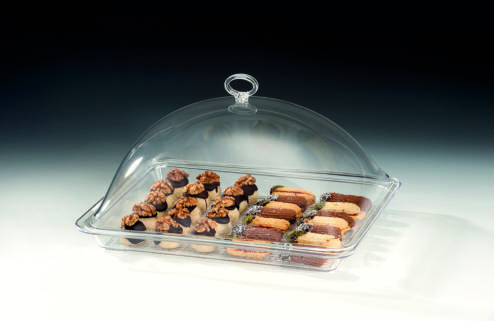 Akrilik Kapaklı Polycarbonat Tepsili Fanus Gn 1/2