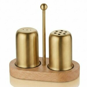 TEZEL 2'Lİ TUZ+K.BİBERLİK TELLİ PVD GOLD AHŞ.STAND