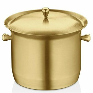 TEZEL SKOÇLU BUZ KOVASI (KAPAKLI/İZOLELİ) PVD GOLD (Ø:12*H:10 CM)