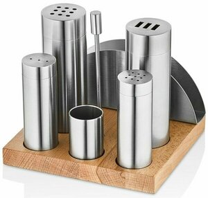 TEZEL 5'Lİ BORU TUZLUK TK. PEÇETELİKLİ AHŞAP STANDLI
