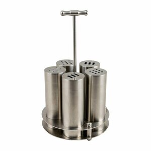 TEZEL 5'Lİ BORU BAHARATLIK SETİ (Ø42) DİKD.METAL STAND